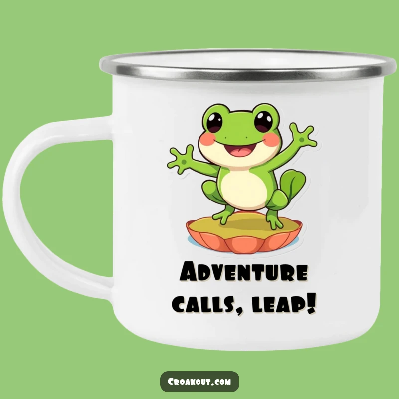 Funny Frog Leap Camping Mug: Adventure Joy, Outdoor Amphibian, Perfect Funny Gift