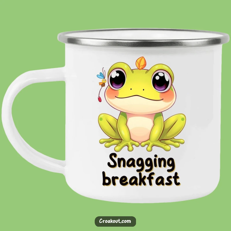 Funny Kawaii Frog Camping Mug: Trail Snack Hunter, Outdoor Fun, Funny Gift