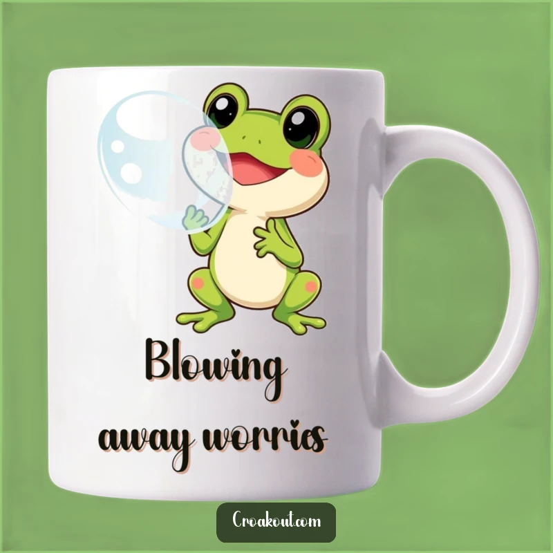 Funny Frog Bubble Mug: Cheerful Amphibian Fun, Perfect Blow-Up Funny Gift