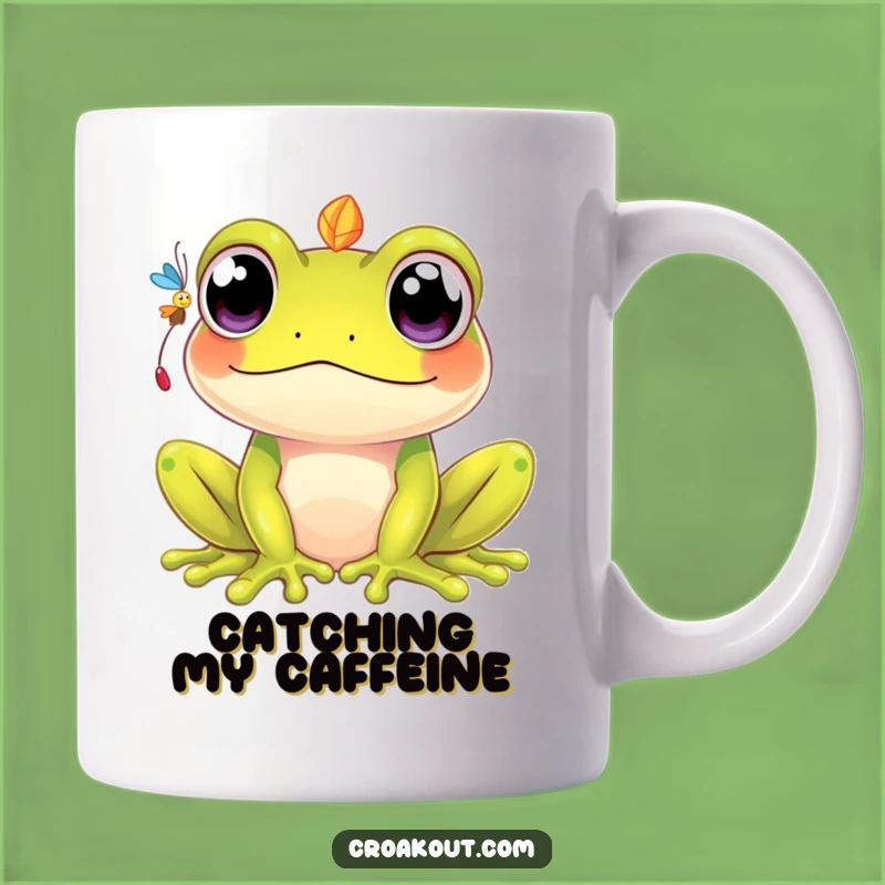 Funny Kawaii Frog Mug: Wide-Eyed Fly Catcher, Perfect Cute & Funny Gift