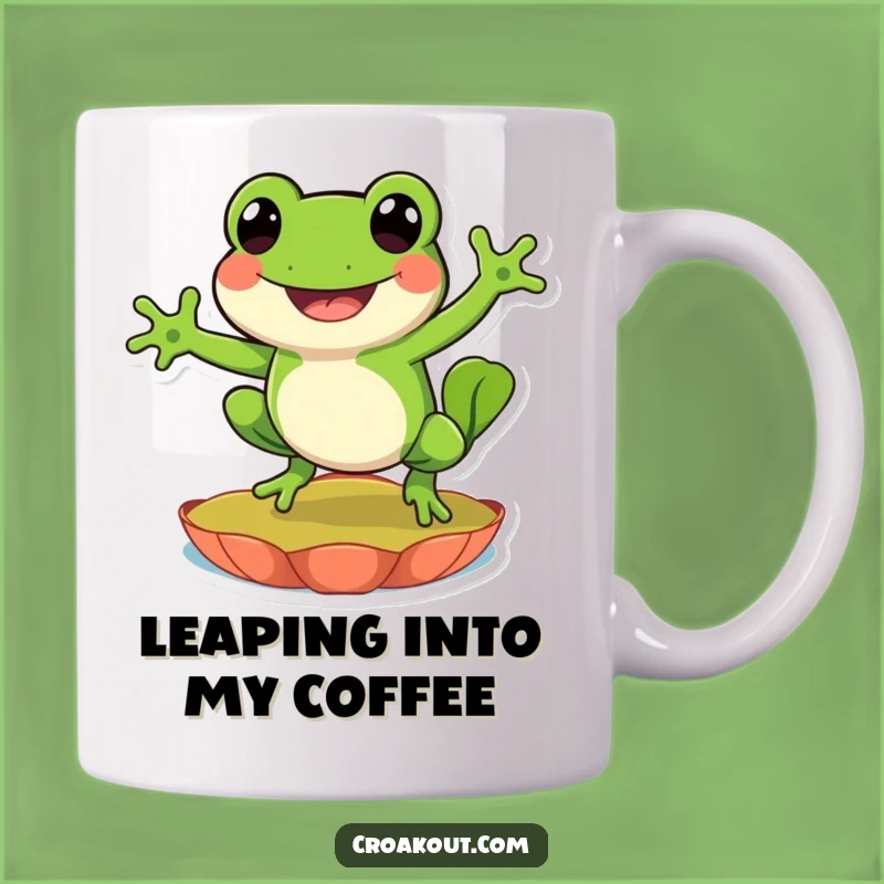 Funny Frog Leap Mug: Joyful Amphibian Character, Perfect Funny Gift for Froggers