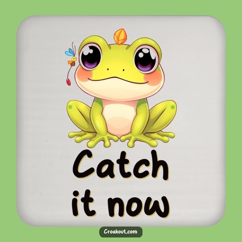 Funny Kawaii Frog Coaster: Cute Protection, Fly-Catching Charm, Funny Gift