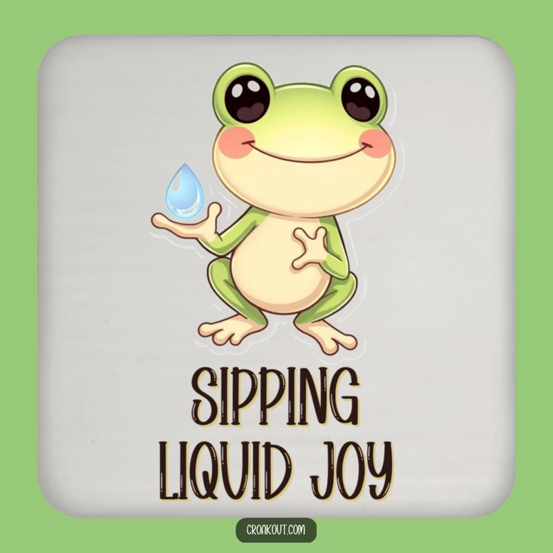 Funny Frog Dewdrop Drink Coaster: Protect Surfaces with Gleeful Charm, Perfect Funny Gift