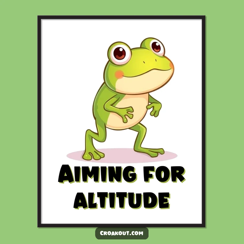 Funny Silly Frog Poster: Artistic Long-Legged Hop Wall Art, Humorous Decor Gift