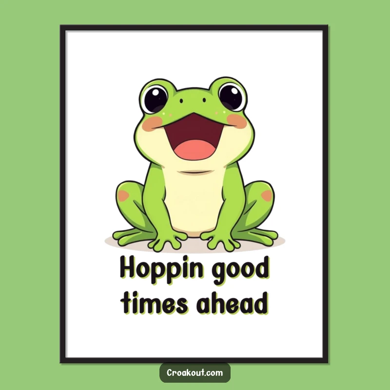 Funny Free Printable Wall Art: Kawaii Frog Croaks - Cheerful Decor!