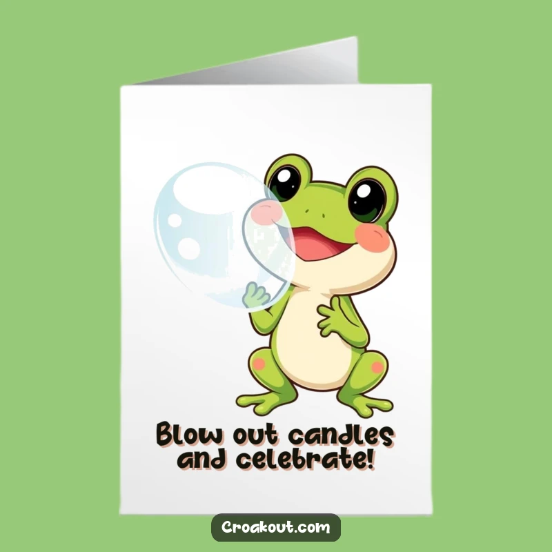 Free Printable Birthday Card: Frog Bubble Fun, Hilarious Downloadable Gift for Joyful Celebrations
