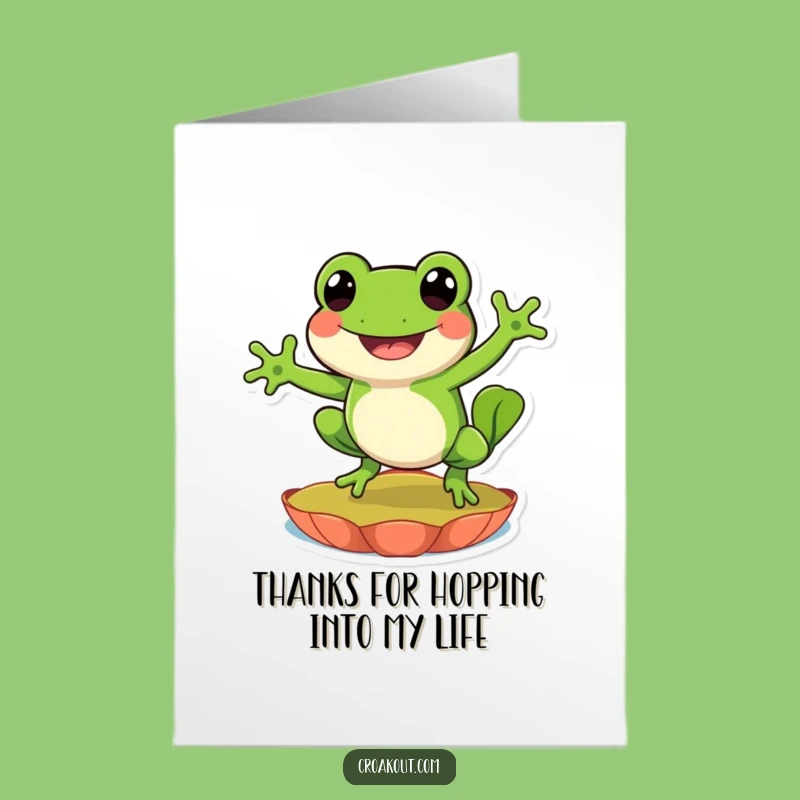 Free Printable Thank You Card: Funny Frog Leap, Grateful Downloadable Gift for Friends